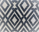 A lattice texture of diamonds with navy velvet diamonds on a white base