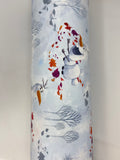 Roll of "Olaf" frozen snowman on white/grey with colourful leaves and tree accents