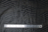 Flat swatch of faux leather striped netting (black)