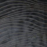 Swatch of faux leather striped netting (black)