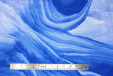 Flat swatch glacier printed fabric in Blue Marble