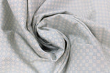 Swirled swatch hydrangea themed fabric in Blue Dot Circle