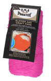 Ball of Phentex Slipper and Craft Yarn in packaging (hot pink)
