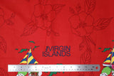 Flat swatch The Virgin Islands printed fabric in red