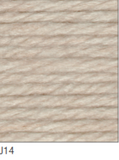 Swatch of Amazon Super Chunky yarn in shade J14 (pale neutral/lightest beige shade)