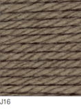 Swatch of Amazon Super Chunky yarn in shade J16 (soft medium brown shade)