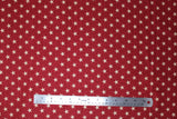 Flat swatch fabric in Beige Stars on Red