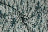 Print "Juniper Pine" from the Woodland Blooms collection, twisted to show drape and texture.