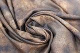 Swirled swatch marbled solid fabric in dark brown