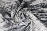 Swirled swatch wood fabric (off white fabric with dark grey tree trunk/wood grain look)