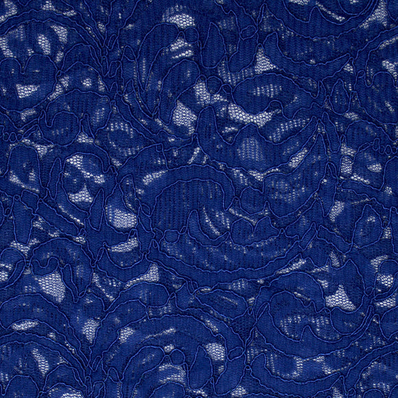 Swatch of blue lace fabric