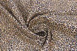Swirled swatch Leopard Print fabric (tan fabric with black and dark tan Leopard Print allover)