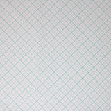 Square swatch bee backgrounds fabric (white fabric with teal grid lines solid squares with 4 squares within separated by dotted line, each square with a tiny dot in the center)