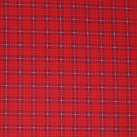 Square swatch wild at heart fabric (bright red fabric with dark red and white plaid lines/squares)
