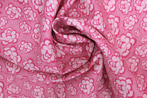 Group swatch of peony printed fabric in various colours