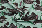Print "Loons" from the Birds Of A Feather collection, twisted to show drape and texture.