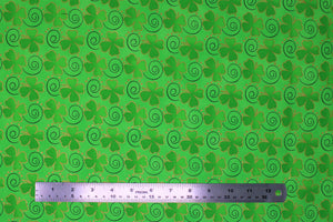 Group swatch assorted Lucky (St. Patrick's Day) themed fabrics in various styles/colours