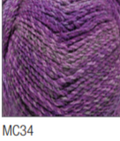 Swatch of Marble Chunky yarn in shade MC34 (medium purple shades with twists)
