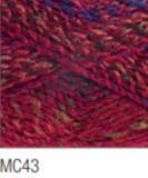Swatch of Marble Chunky yarn in shade MC43 (deep pink with tweed like fleck twists)