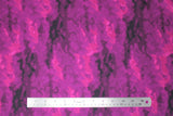 Flat swatch misty fabric (light to dark magenta purples and black fabric in misty cloud like pattern/form)
