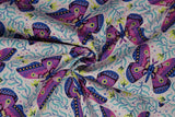 Print "Modern Moth" from the Belle Epoque collection, twisted to show drape and texture.