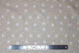Flat swatch Oh Holy Night themed Christmas fabric in White Stars on Beige