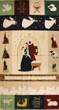 Flat swatch Oh Holy Night themed Christmas fabric in Glory to the New Born King (panel)