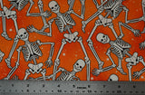 Print "Orange Skeleton Crew" from the Halloween Spirit collection, with ruler added for scale.