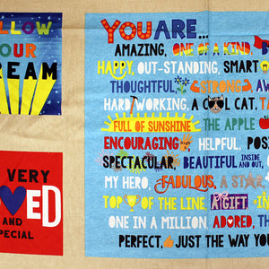 Square swatch you are amazing (text) panel