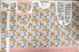 Flat swatch apron panel (pink/blue flowers on white)