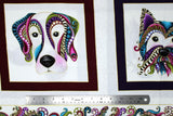 Flat swatch dog panel in dog gone it (fabric collage dogs)