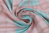 Swirled swatch cotton candy plaid (large square pale pink and teal plaid fabric)