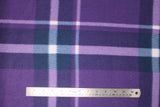 Flat swatch violet plaid fabric (dark purple fabric with white and pale purple plaid lines large)