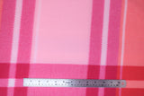 Flat swatch bubblegum plaid fabric (various light to medium pinks and white plaid fabric)