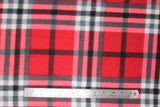 Flat swatch strawberry plaid fabric (medium red, grey, black, white plaid in medium size)