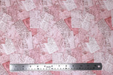 Flat swatch fabric in Pink and White Letters