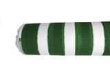 Outdoor polyester print in green stripe (white fabric with thick green stripes)