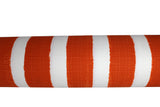 Outdoor polyester print in orange stripe (white fabric with thick orange stripes)