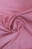 Swirled swatch small print fabric in pink gingham