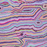 Swatch of Jupiter printed fabric in purple