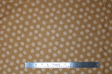 Flat swatch flower & plant print fabric in bee basics (white on neutral)