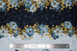 Flat swatch flower & plant print fabric in English Countryside (blue)