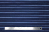 Flat swatch lines & stripes printed fabric in Harry & Alice (dark blue)