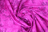 Swirled swatch flower & plant print fabric in mystic vine (purple)