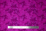 Flat swatch flower & plant print fabric in mystic vine (purple)