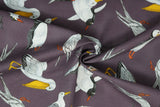 Print "Sea Birds" from the Birds Of A Feather collection, twisted to show drape and texture.