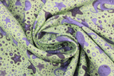 Swirled swatch green under the sea fabric (pale green fabric with dark blue tossed under the sea themed drawing style graphics allover: bubbles, starfish, octopi, etc.)