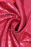 Swirled swatch sequin mesh in red