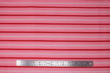 Flat swatch pink stripes fabric (pink fabric with alternating white and red thin stripes with opposite colour tiny polka dots within)