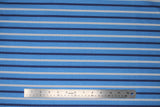 Flat swatch blue stripes fabric (medium blue fabric with alternating white and navy thin stripes with opposite colour tiny polka dots within)